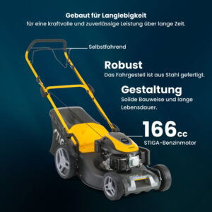 STIGA Combi 53 S – Selbstfahrender Rasenmäher, Kombimotor, 166 cm³