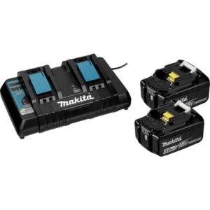 Makita Akku-Rasenmäher DLM463PT2, 2x18V, 2x 5,0 Ah und Doppelladegerät